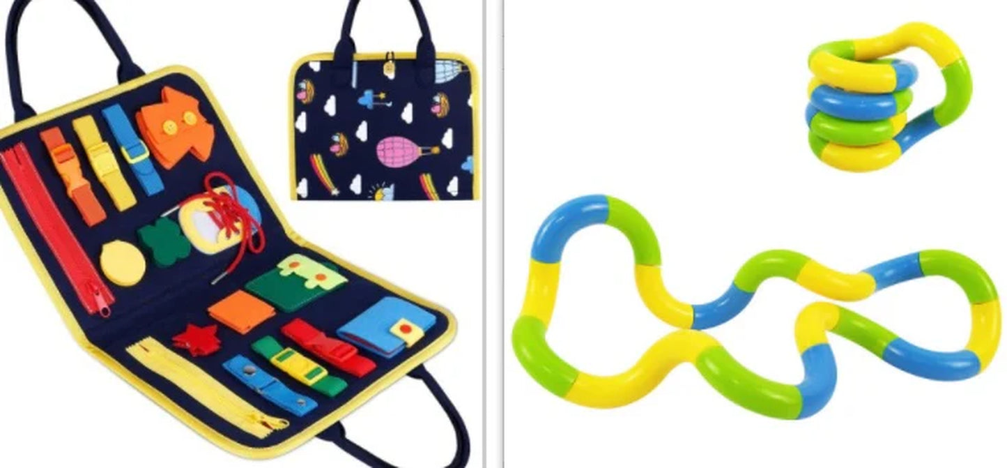 New Busy Book Children'S Busy Board Dressing and Buttoning Learning Baby Early Education Preschool Sensory Learning Toy