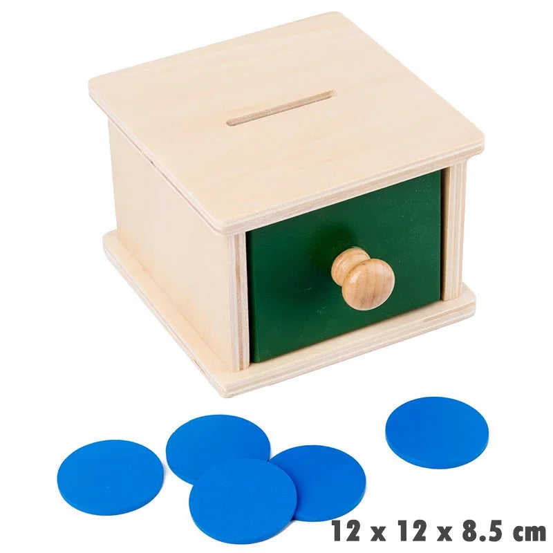 1-3 Years Wooden Montessori Baby Toys Object Permanence Coin Box Ball Drop Sensory Fine Motor Skills Trainin Early Education Toy