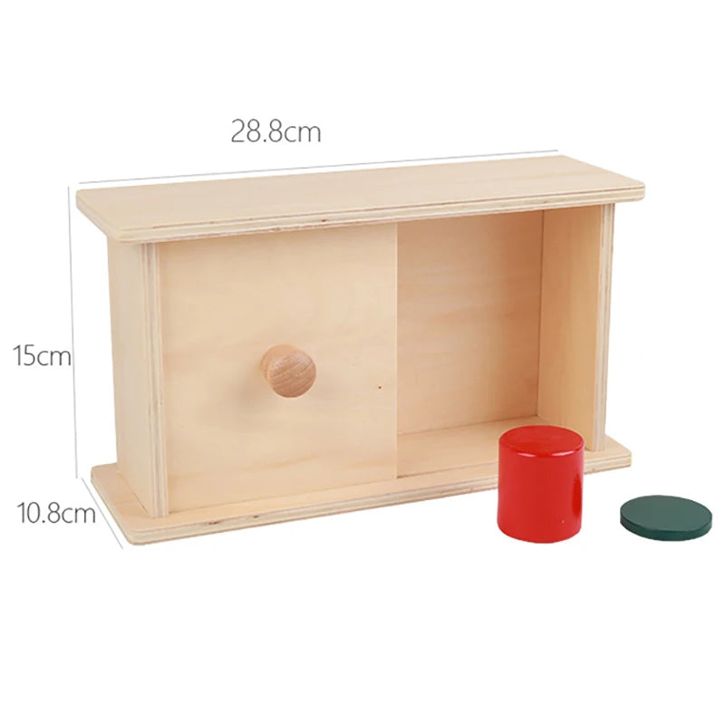 1-3 Years Wooden Montessori Baby Toys Object Permanence Coin Box Ball Drop Sensory Fine Motor Skills Trainin Early Education Toy