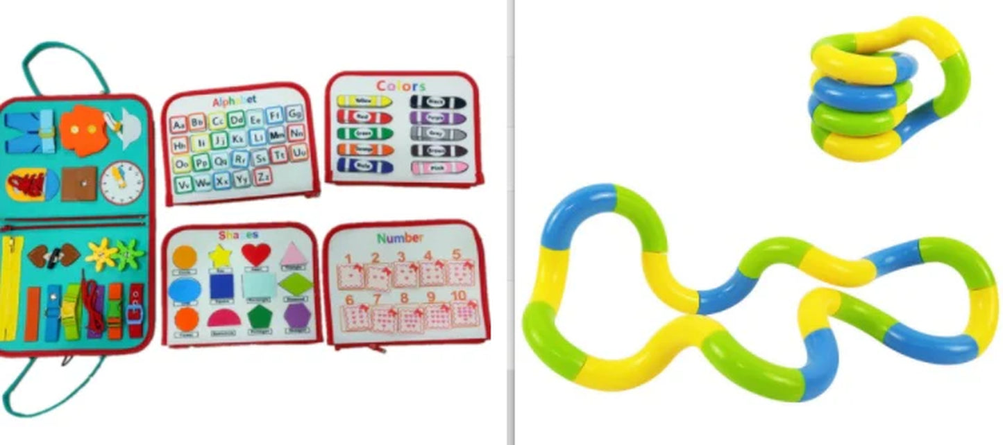 New Busy Book Children'S Busy Board Dressing and Buttoning Learning Baby Early Education Preschool Sensory Learning Toy