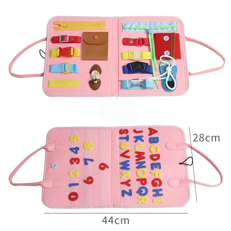 New Busy Book Children'S Busy Board Dressing and Buttoning Learning Baby Early Education Preschool Sensory Learning Toy