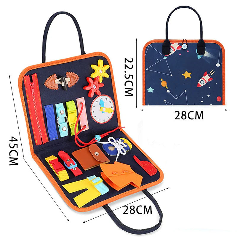 New Busy Book Children'S Busy Board Dressing and Buttoning Learning Baby Early Education Preschool Sensory Learning Toy