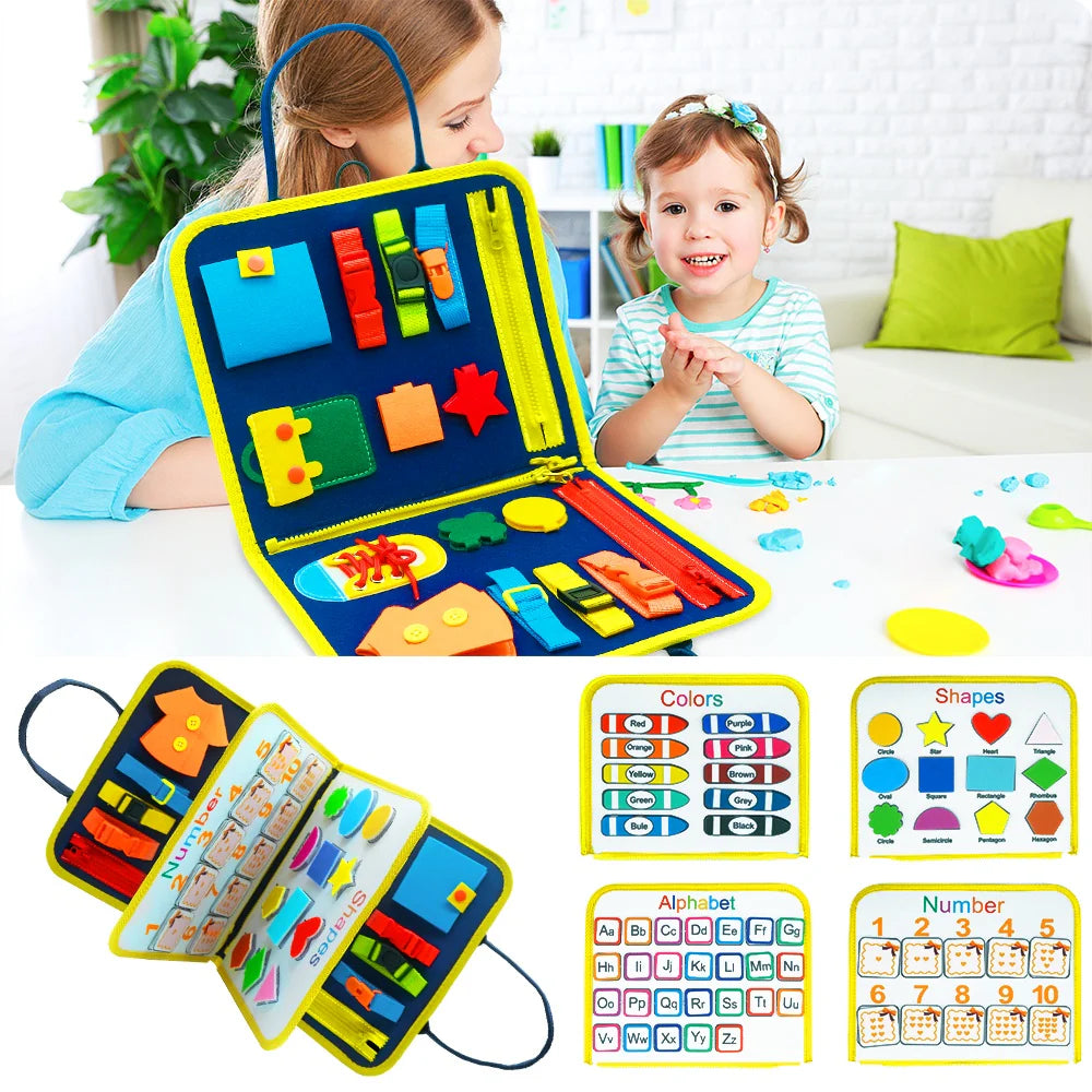 New Busy Book Children'S Busy Board Dressing and Buttoning Learning Baby Early Education Preschool Sensory Learning Toy