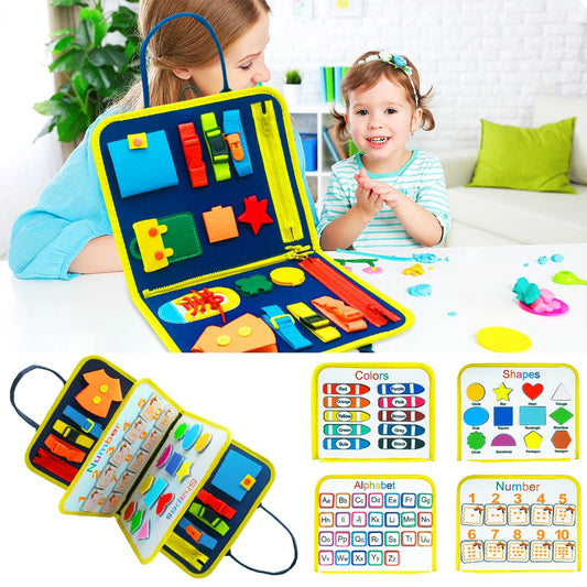 New Busy Book Children'S Busy Board Dressing and Buttoning Learning Baby Early Education Preschool Sensory Learning Toy