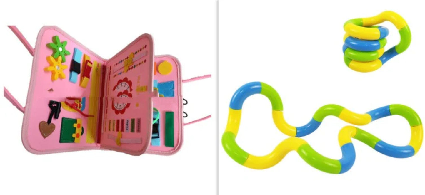 New Busy Book Children'S Busy Board Dressing and Buttoning Learning Baby Early Education Preschool Sensory Learning Toy