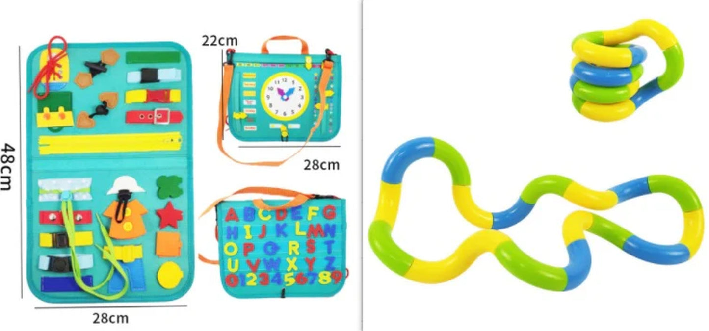New Busy Book Children'S Busy Board Dressing and Buttoning Learning Baby Early Education Preschool Sensory Learning Toy