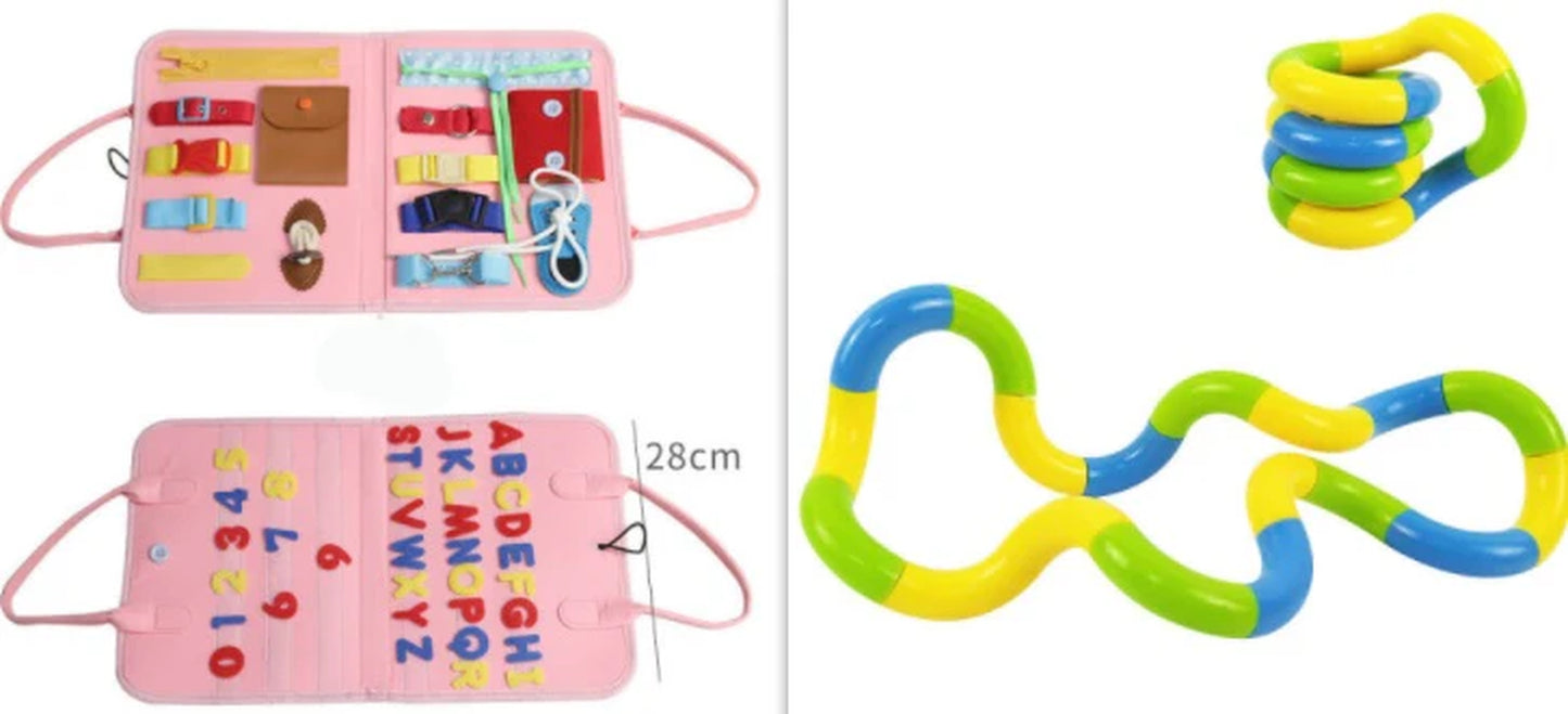 New Busy Book Children'S Busy Board Dressing and Buttoning Learning Baby Early Education Preschool Sensory Learning Toy