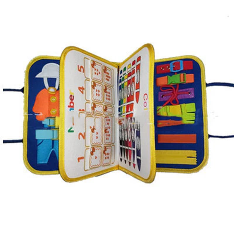 New Busy Book Children'S Busy Board Dressing and Buttoning Learning Baby Early Education Preschool Sensory Learning Toy