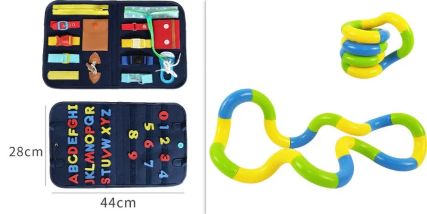 New Busy Book Children'S Busy Board Dressing and Buttoning Learning Baby Early Education Preschool Sensory Learning Toy
