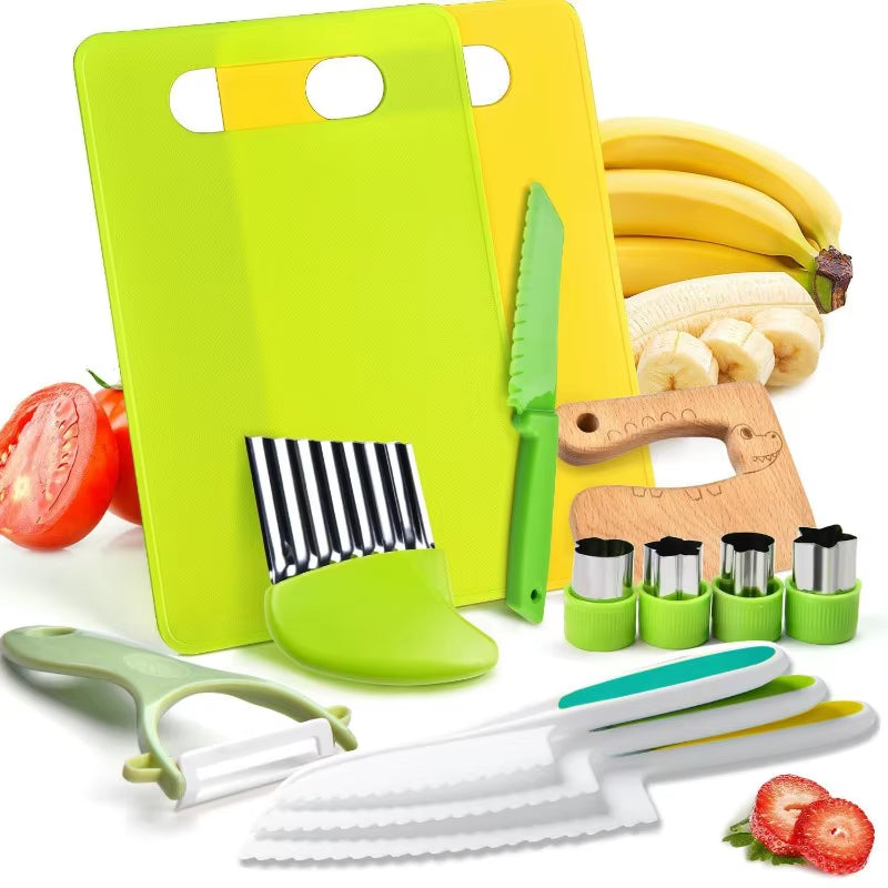 Real Cooking Toddler Children Cooking Set Early Learning Kitchen Tools Safety Knives without Hands Fruit Supplementary Food Set