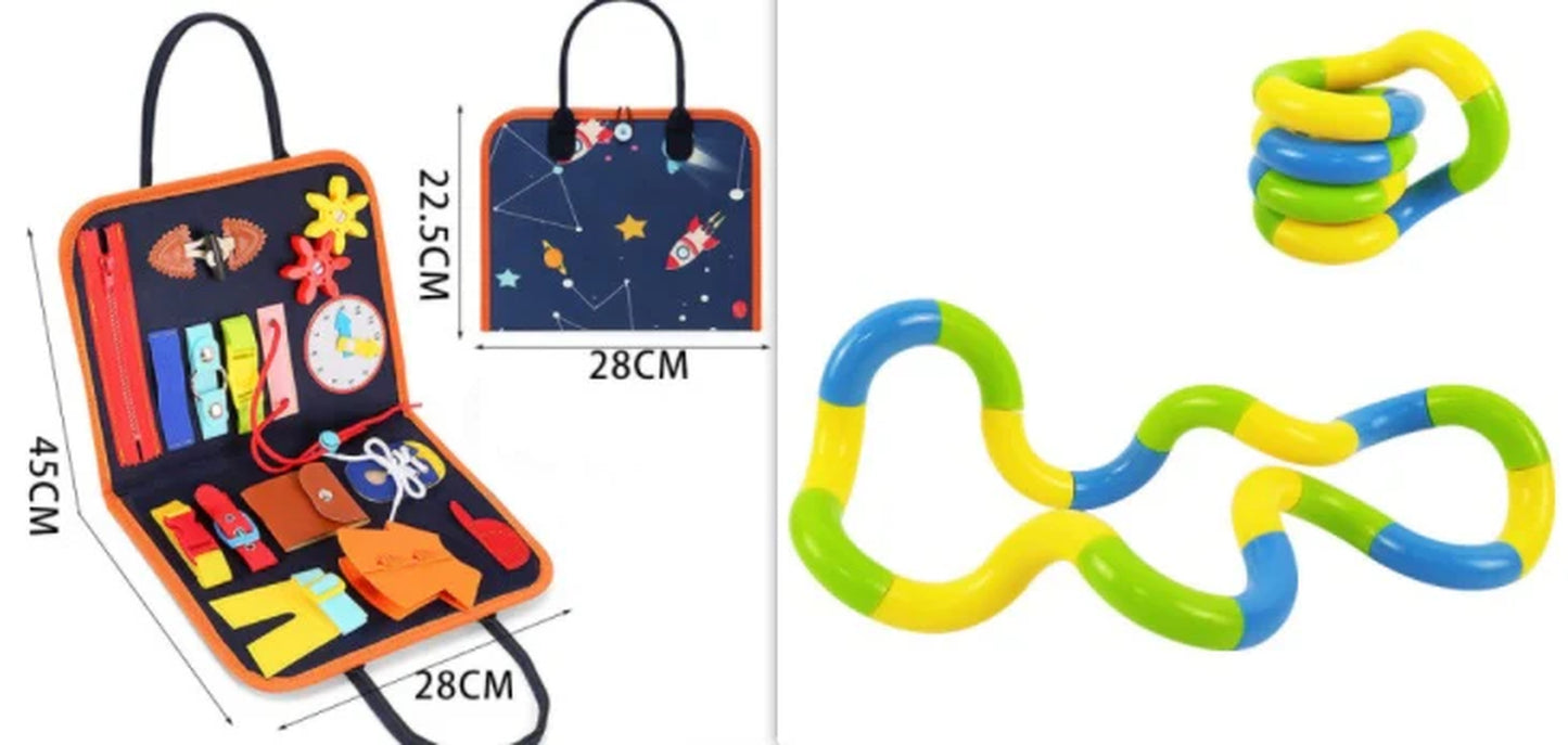 New Busy Book Children'S Busy Board Dressing and Buttoning Learning Baby Early Education Preschool Sensory Learning Toy