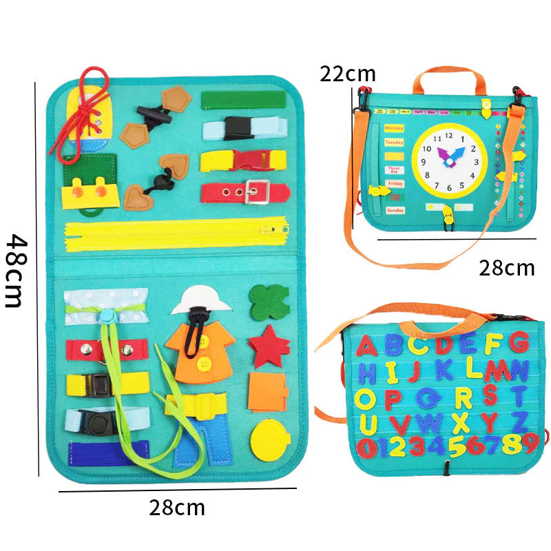 New Busy Book Children'S Busy Board Dressing and Buttoning Learning Baby Early Education Preschool Sensory Learning Toy