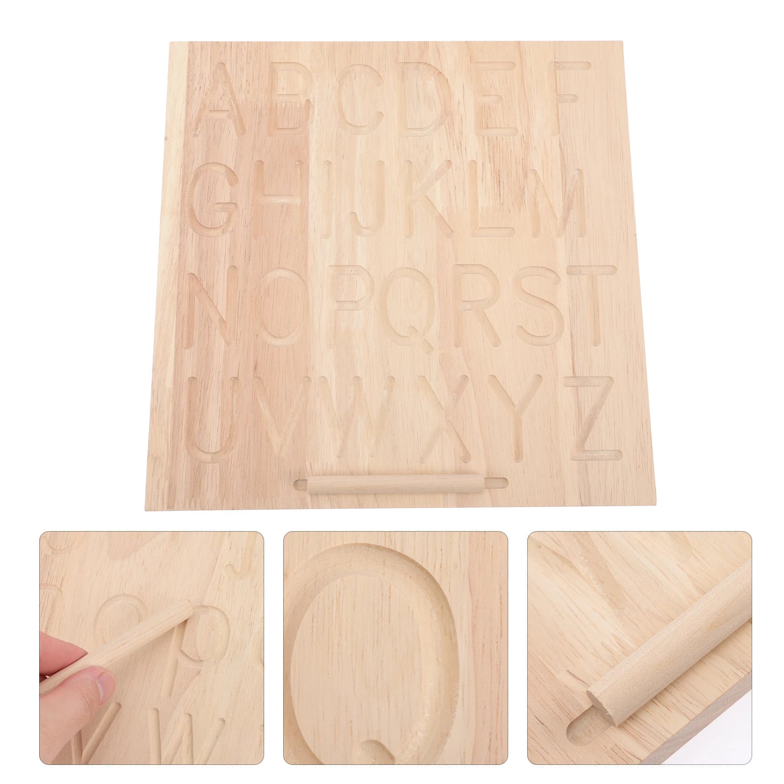 Wooden Calligraphy Board Double Sided Alphabet Tracing Letters Practicing Toy Kids Educational Playthings Math Learning