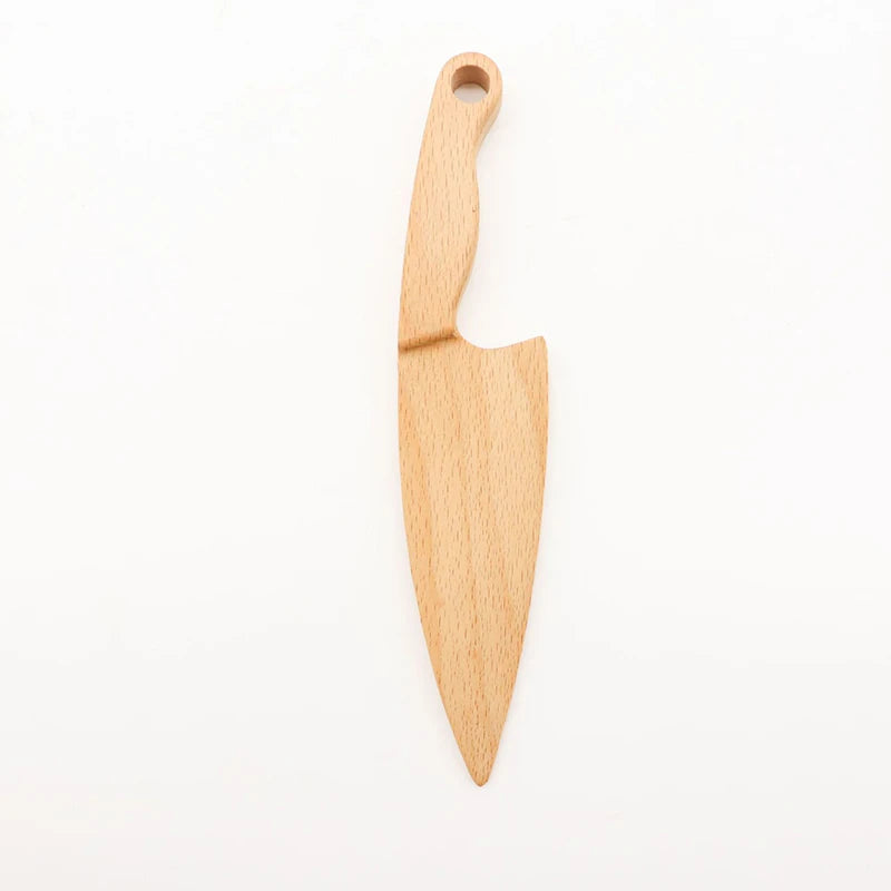 Wooden Montessori Knife Kids Cooking Toys Educational Safe Knives Cut Fruit Basic Toys & Life Skills Kitchen Tools for Toddlers