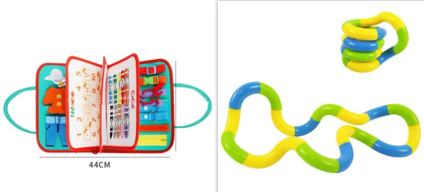New Busy Book Children'S Busy Board Dressing and Buttoning Learning Baby Early Education Preschool Sensory Learning Toy