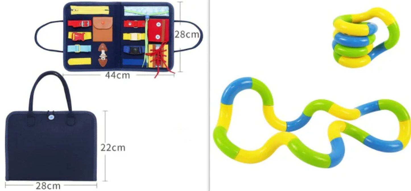 New Busy Book Children'S Busy Board Dressing and Buttoning Learning Baby Early Education Preschool Sensory Learning Toy