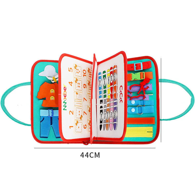 New Busy Book Children'S Busy Board Dressing and Buttoning Learning Baby Early Education Preschool Sensory Learning Toy