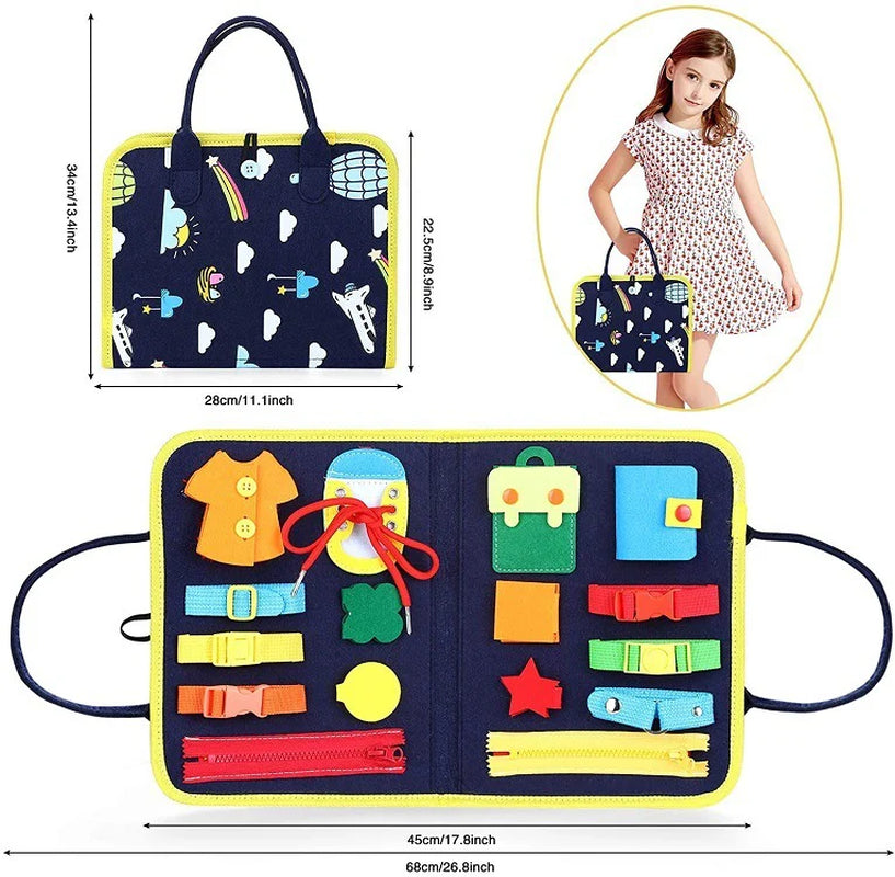 New Busy Book Children'S Busy Board Dressing and Buttoning Learning Baby Early Education Preschool Sensory Learning Toy