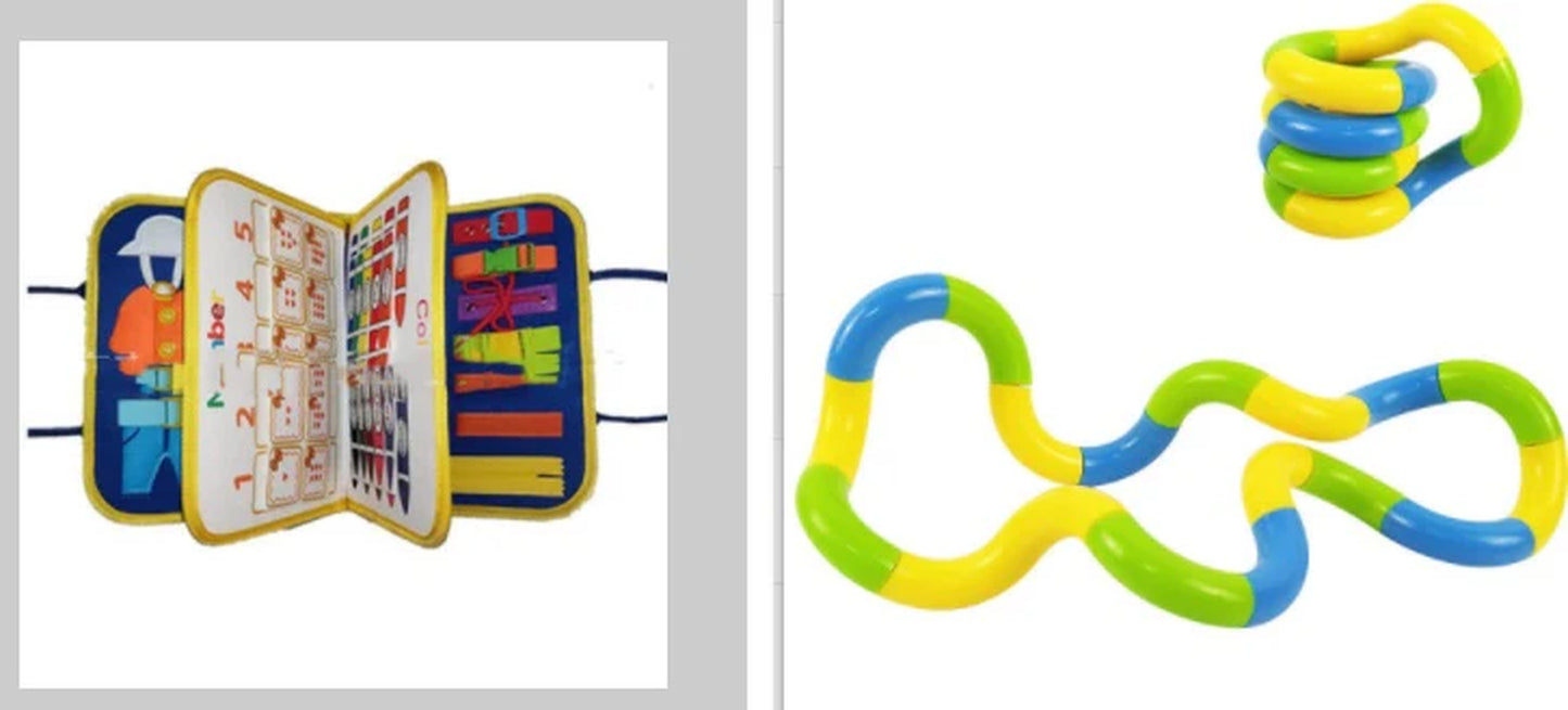 New Busy Book Children'S Busy Board Dressing and Buttoning Learning Baby Early Education Preschool Sensory Learning Toy